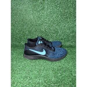 Nike Flex Contact Womens Size 7 Black Blue Comfort Running Shoes Casual Sneakers